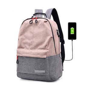 free shippingBagpack Women College Canvas Backpack usb Charger Charging Schoolbag for Laptop Backpacks for Men Back Pack for School Bag Girls