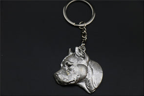 free shipping American Staffordshire Terrier embossed Key Chain Popular Pit Bull Terrier dog embossed Key Chain fast delivery