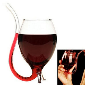 free shipping Hot 300ML Beer Bar Supplies Beer Glass Red Wine Glass W/ Drinking Tube Straw Novelty Fashion