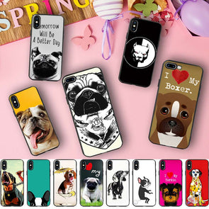 free shippingMinason Boston Terrier French Bulldog Box Dog Pitbull Puppies Soft Silicone Phone Case for iPhone X 5 S 5S 6 6S 7 8 Plus Cover