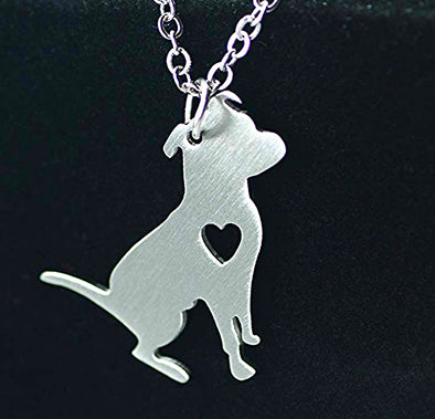 free shippingCaxybb Fashion stainless steel Pit Bull Necklace Pitbull Custom Dog Necklaces Simple Chain Pendant Animal Pets New Puppy